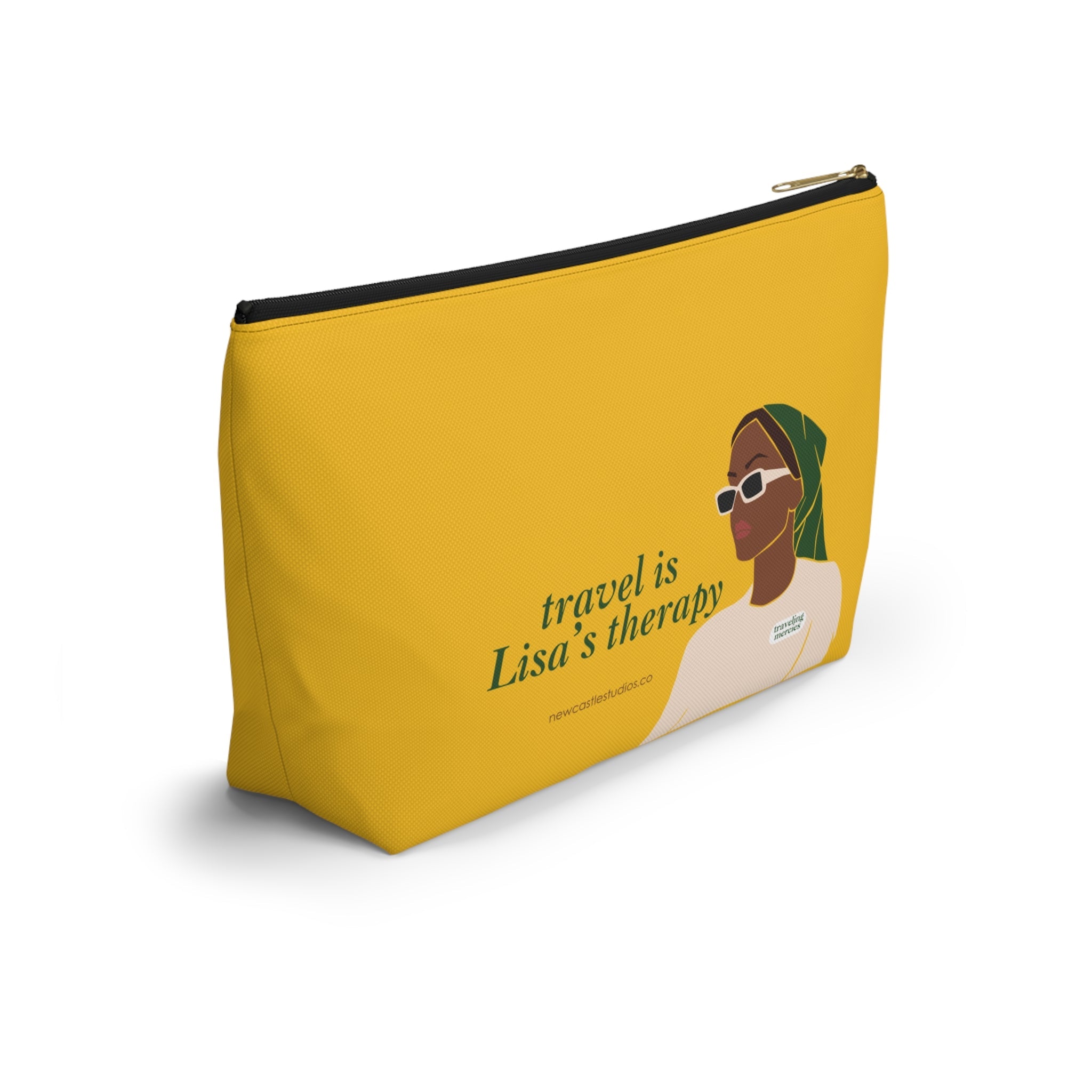 Personalized "Travel is Therapy" Pouch