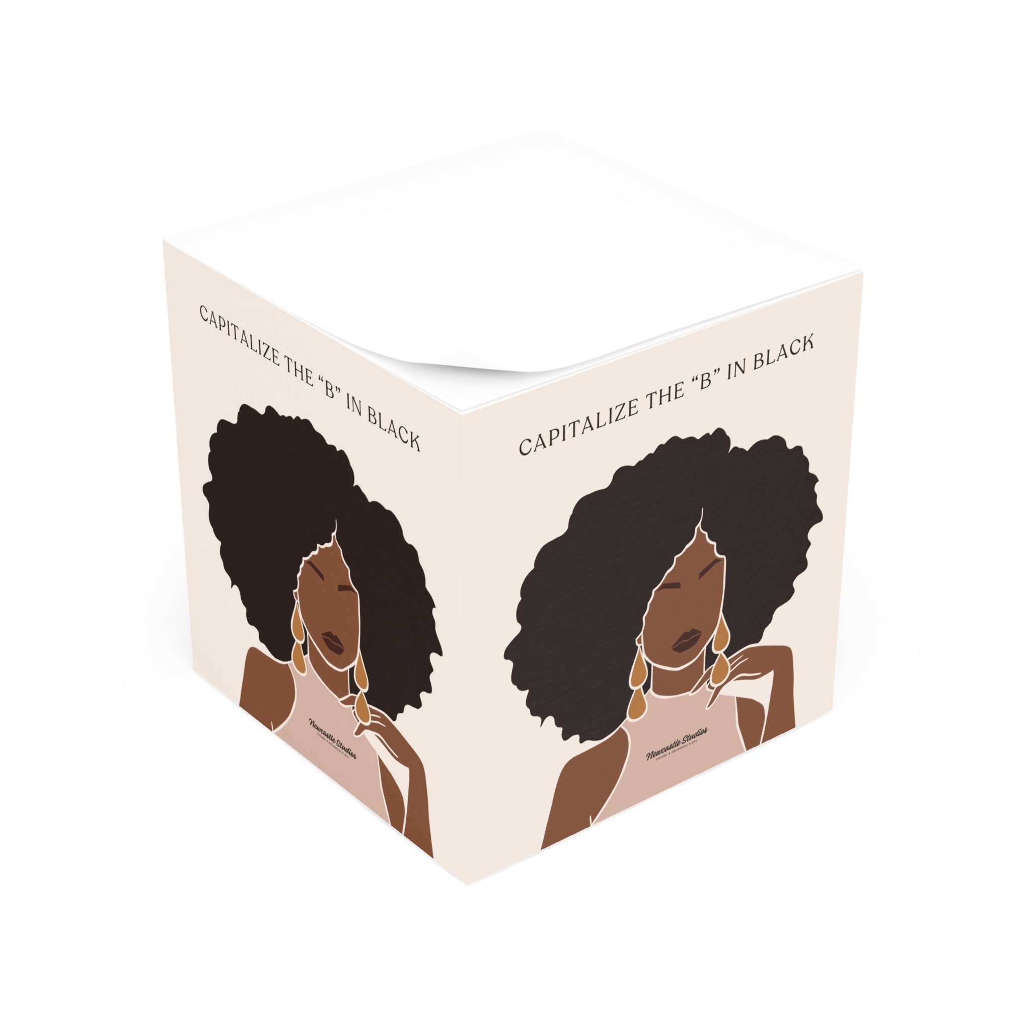 "Capitalize the 'B' in Black" Note Cube
