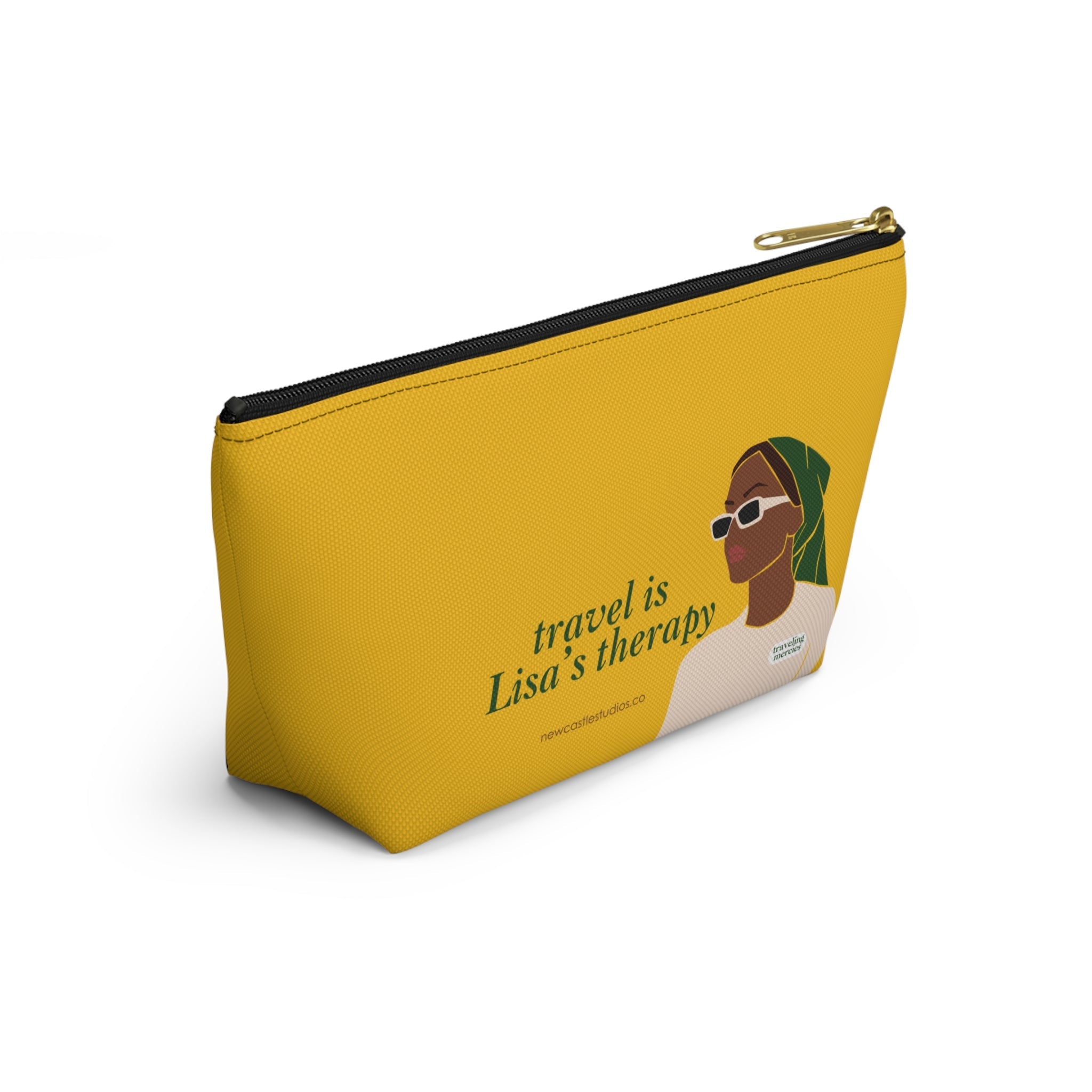 Personalized "Travel is Therapy" Pouch