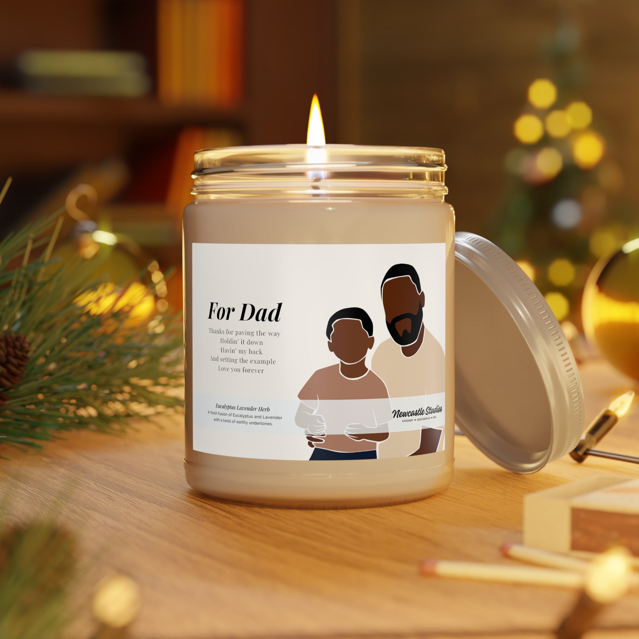 "For Dad #1" Glass Candle