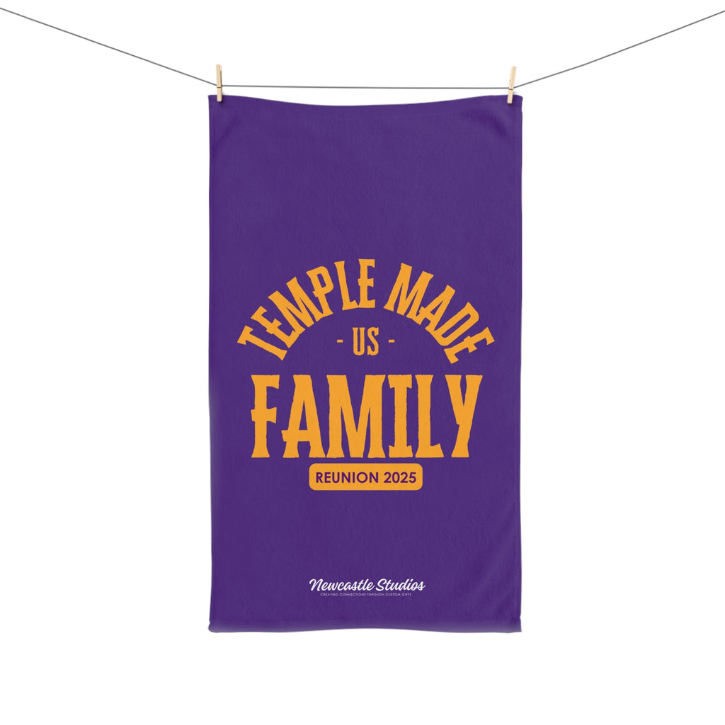 TempleMADE Us Family Hand Towel (purple + gold)