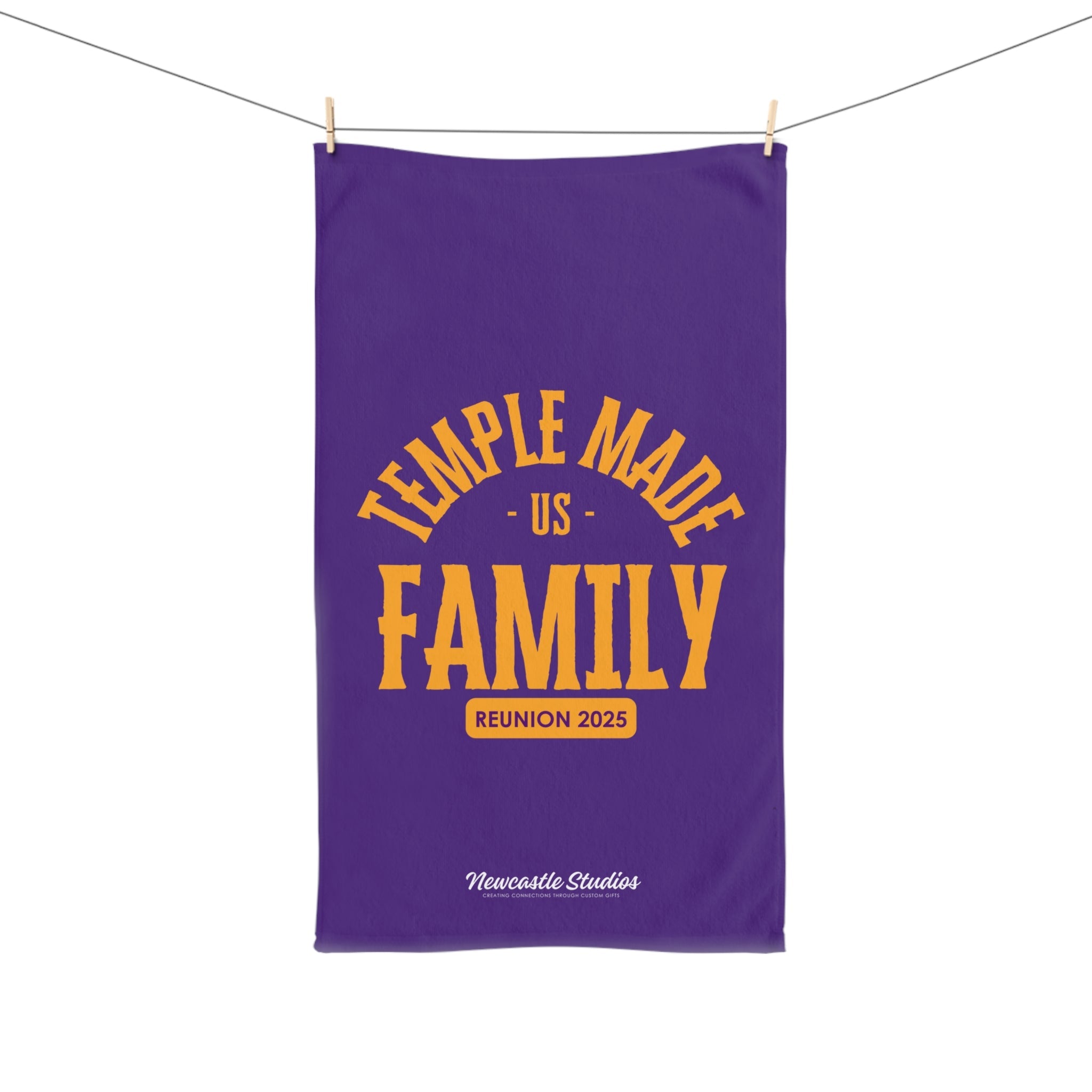 TempleMADE Us Family Hand Towel (purple + gold)