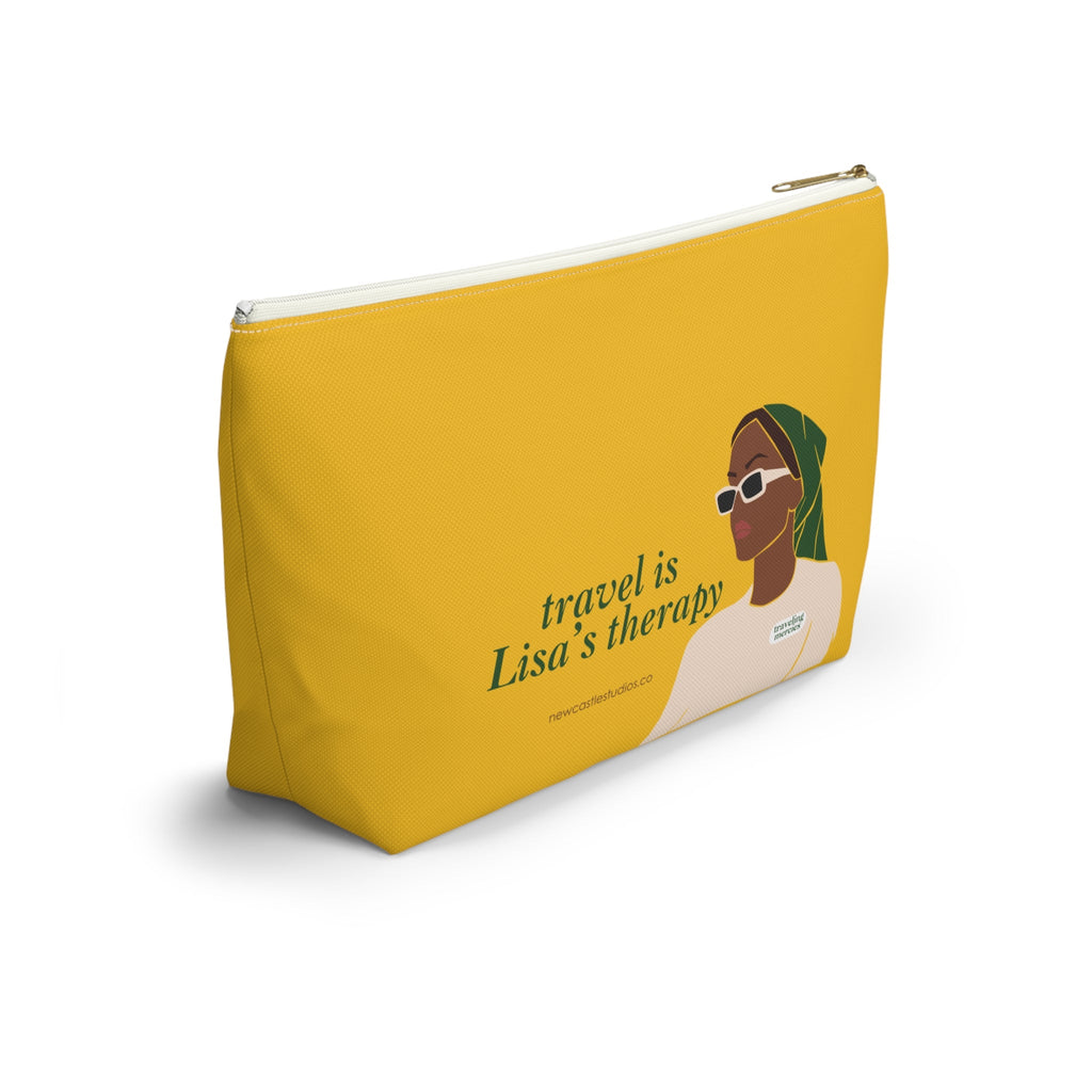 Personalized "Travel is Therapy" Pouch