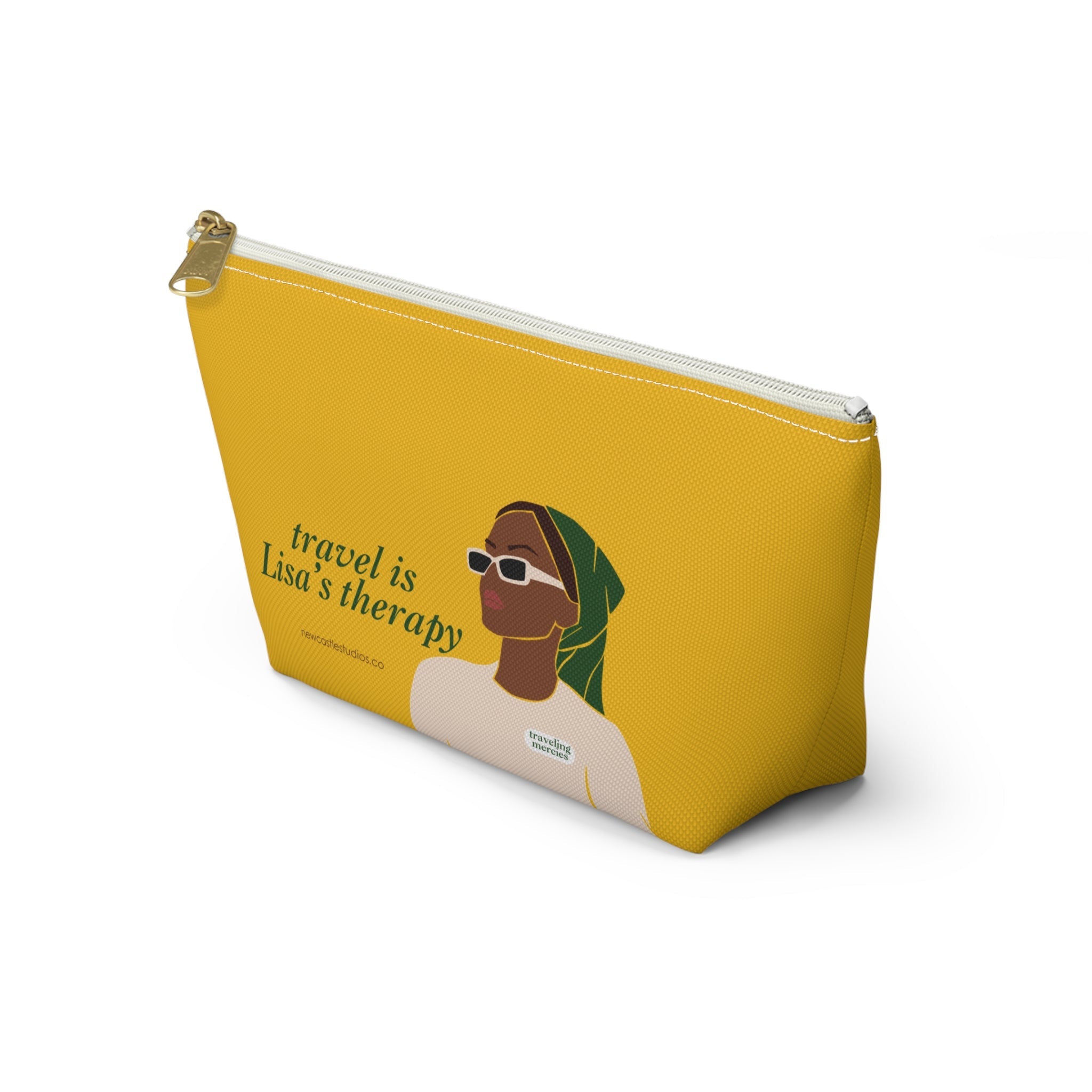 Personalized "Travel is Therapy" Pouch