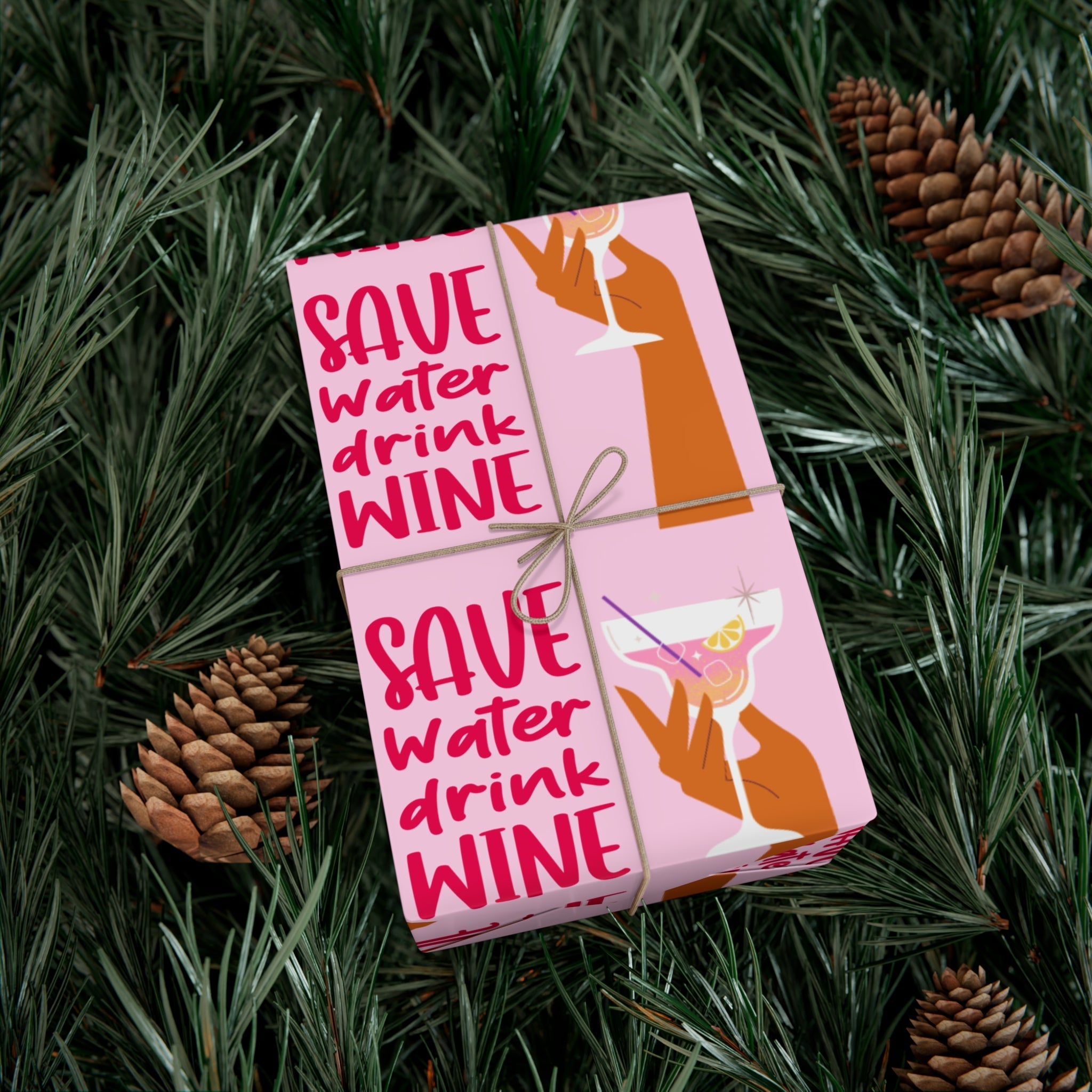 "Save Water, Drink Wine" Wrapping Sheets