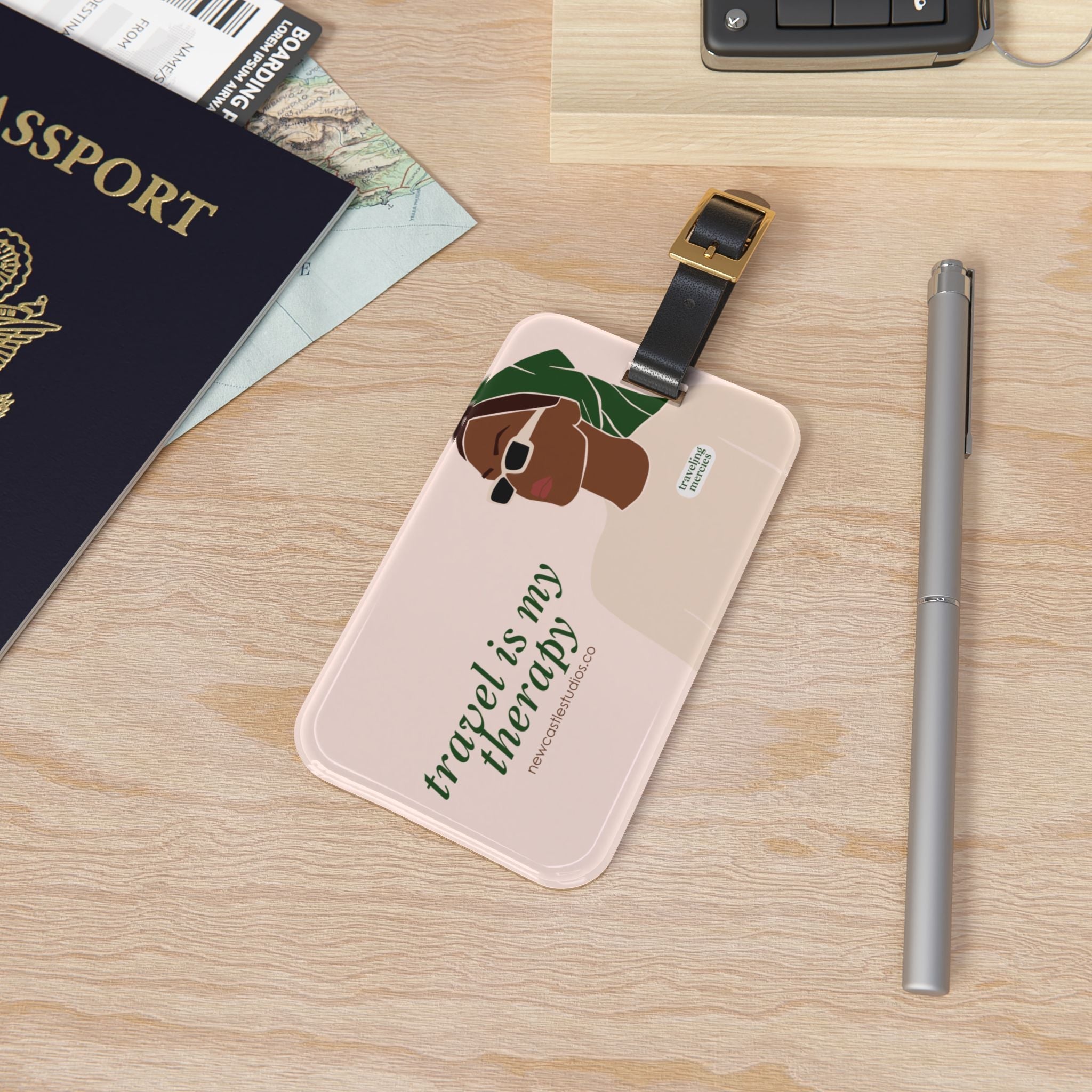 "Travel is my Therapy" Luggage Tag