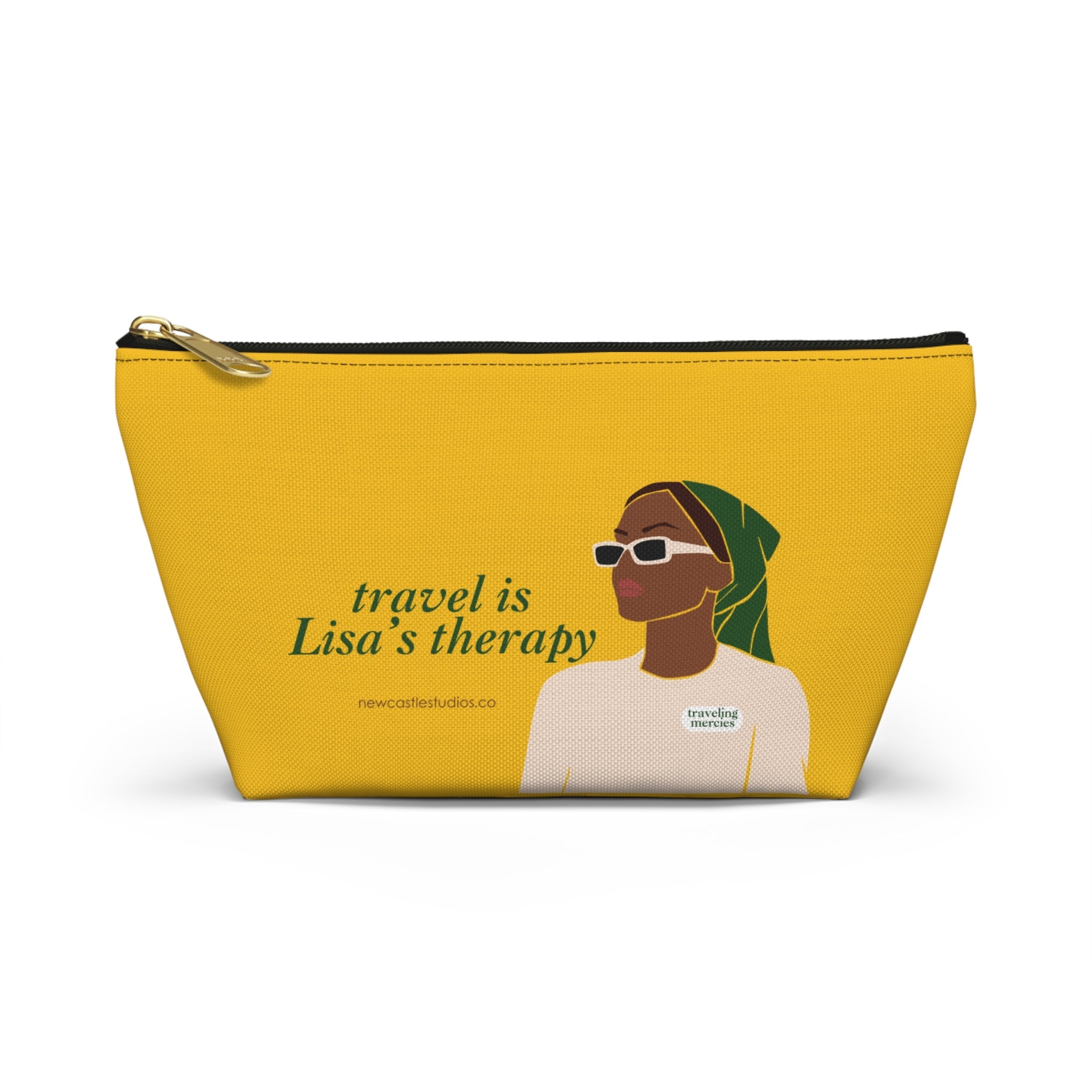 Personalized "Travel is Therapy" Pouch