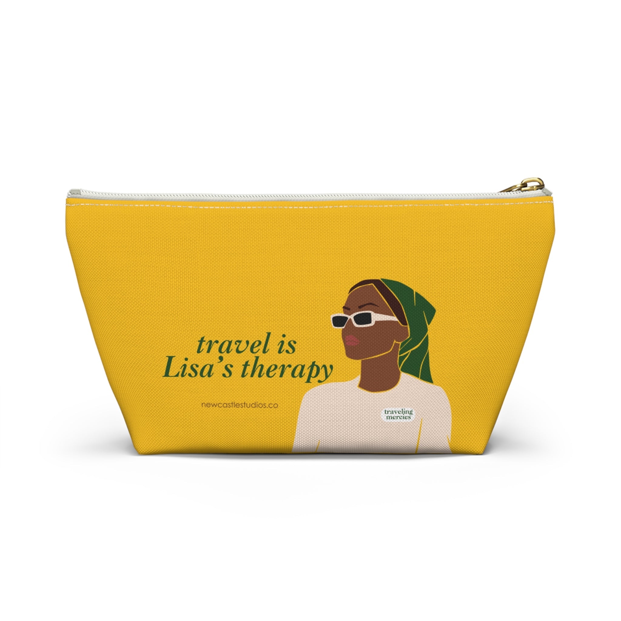 Personalized "Travel is Therapy" Pouch