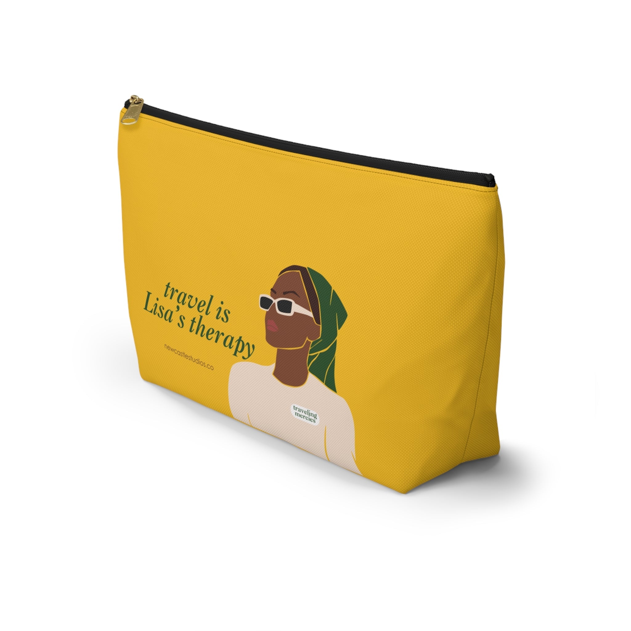 Personalized "Travel is Therapy" Pouch