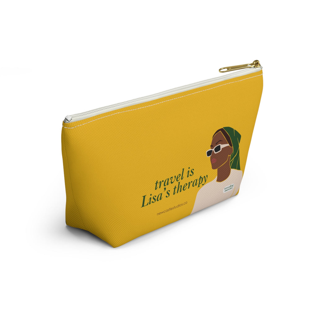 Personalized "Travel is Therapy" Pouch