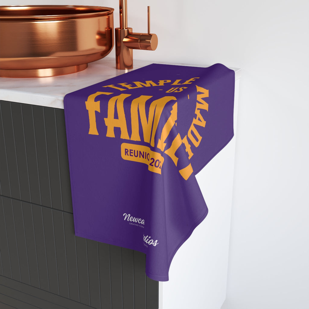 TempleMADE Us Family Hand Towel (purple + gold)