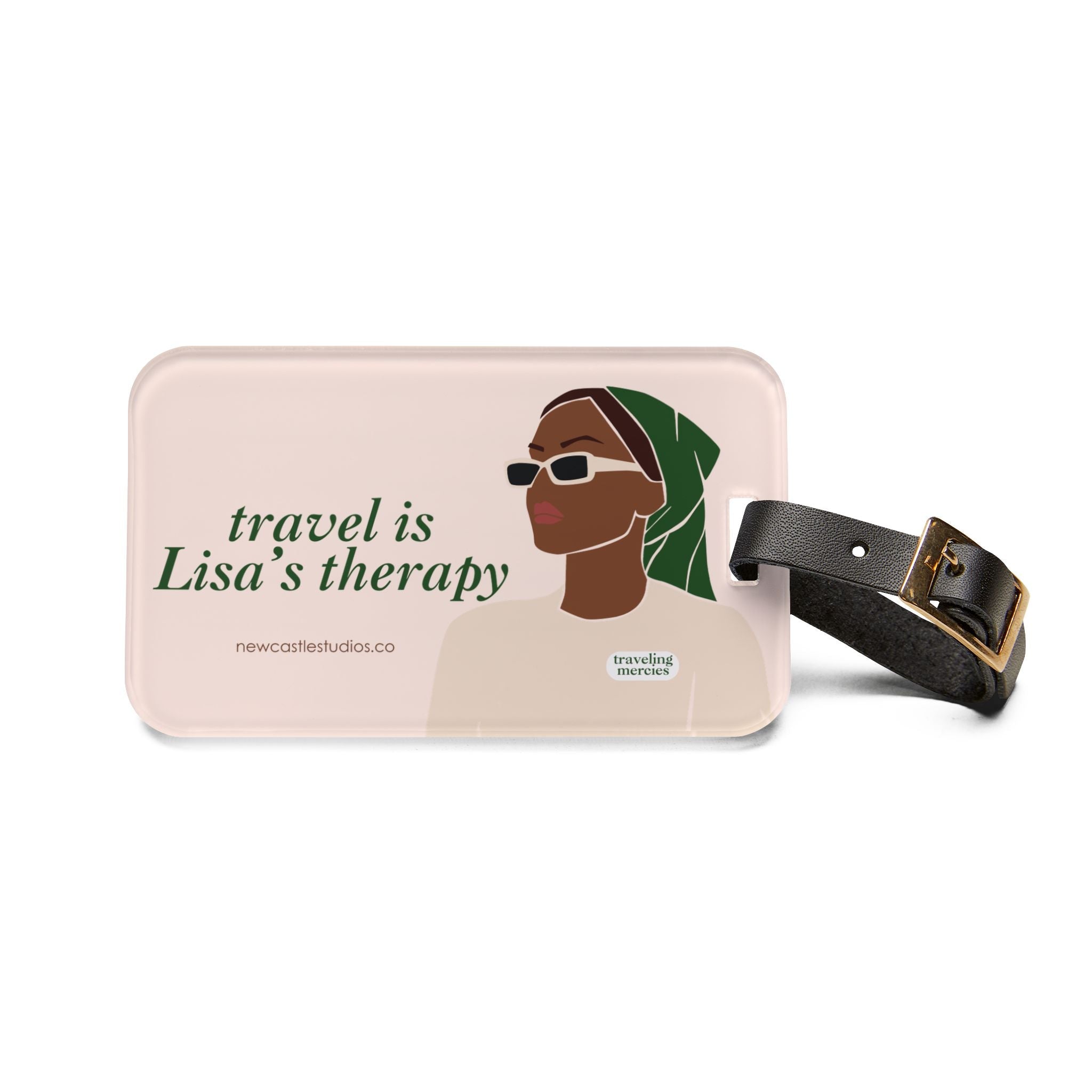 Personalized "Travel is Therapy" Luggage Tag
