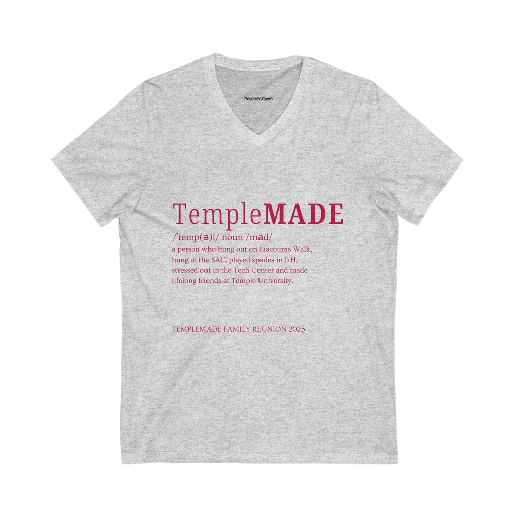 TempleMADE V-Neck T-Shirt (Adult + Unisex)