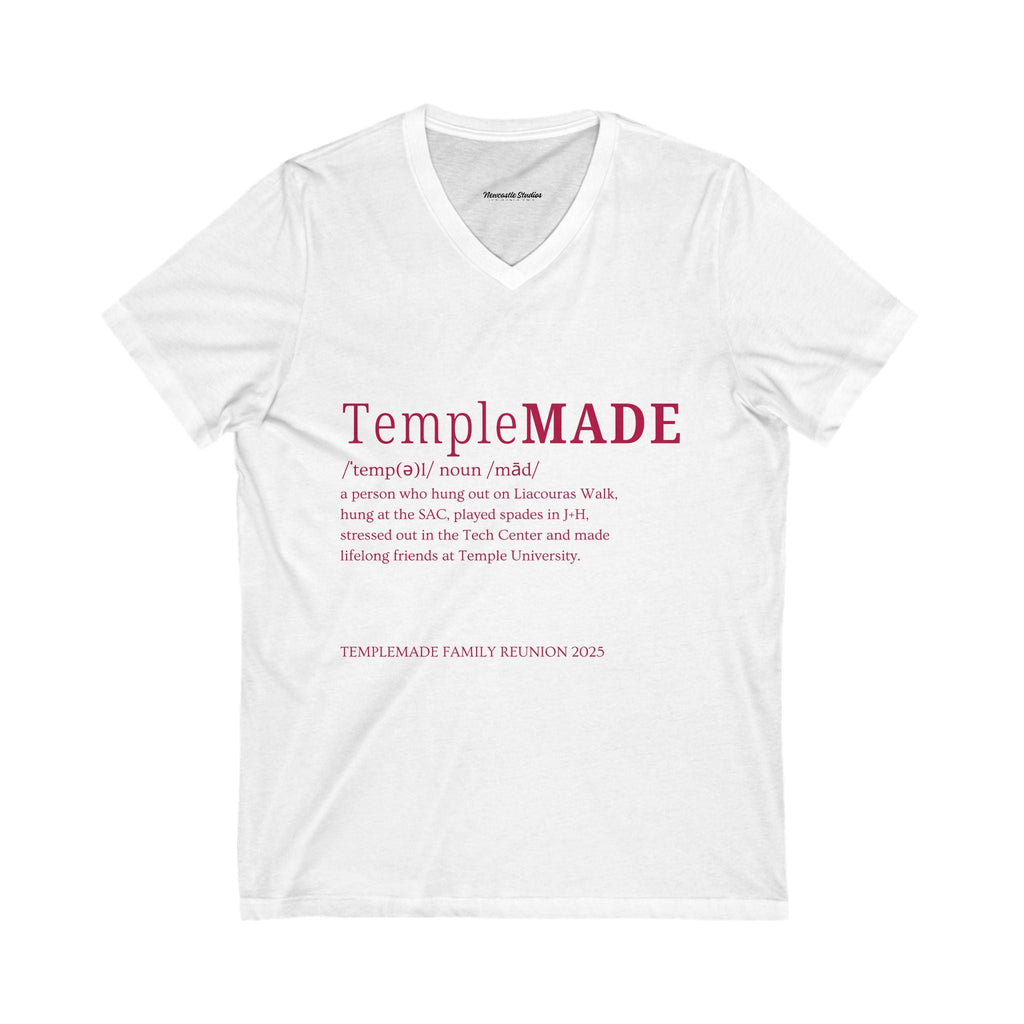 TempleMADE V-Neck T-Shirt (Adult + Unisex)