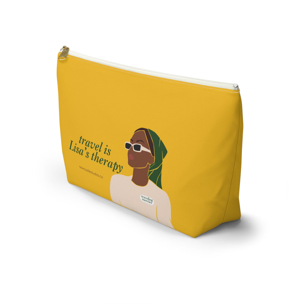 Personalized "Travel is Therapy" Pouch