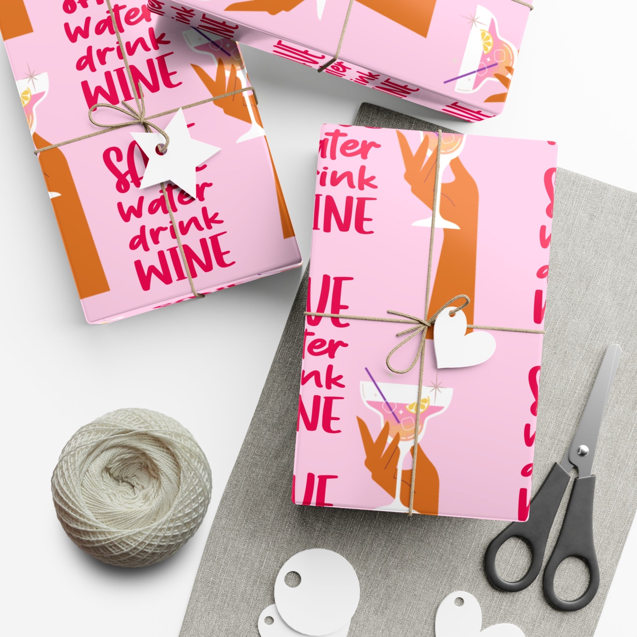"Save Water, Drink Wine" Wrapping Sheets