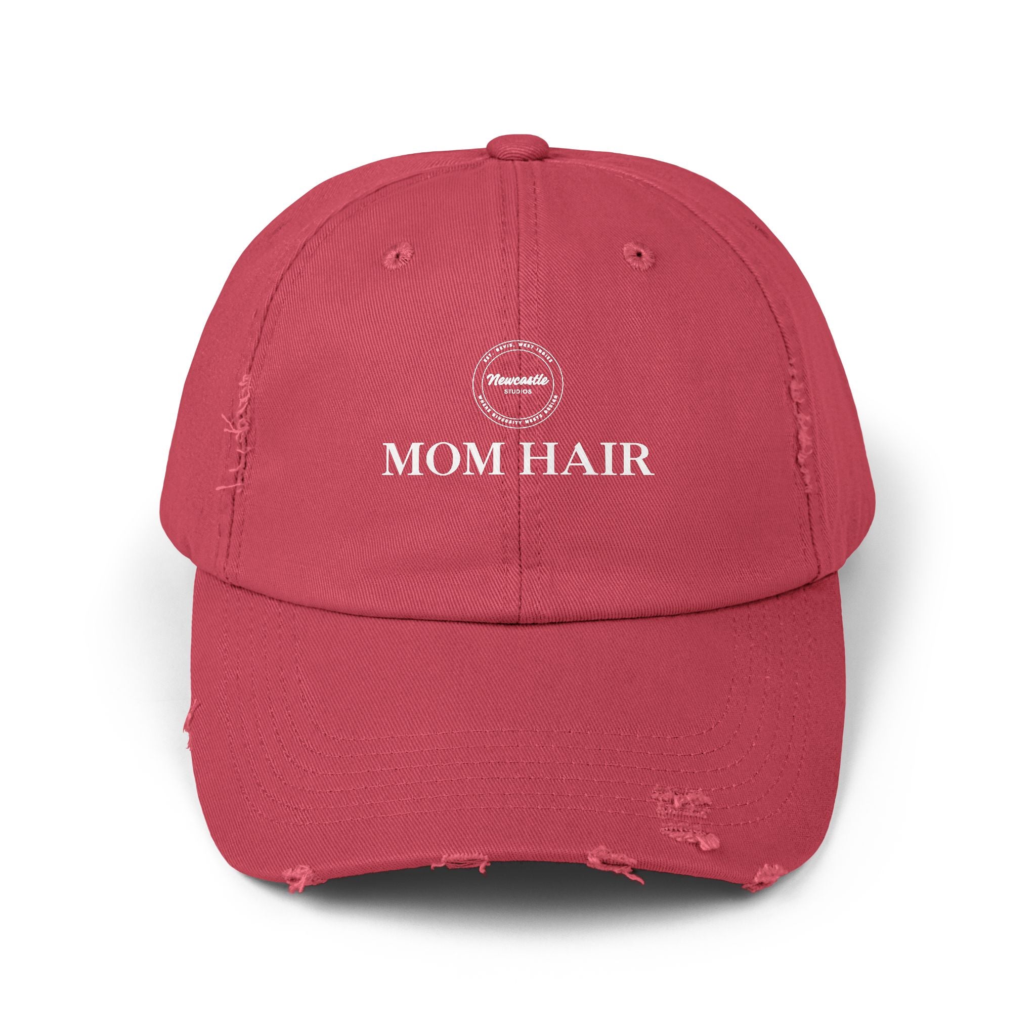 "Mom Hair" Distressed Hat