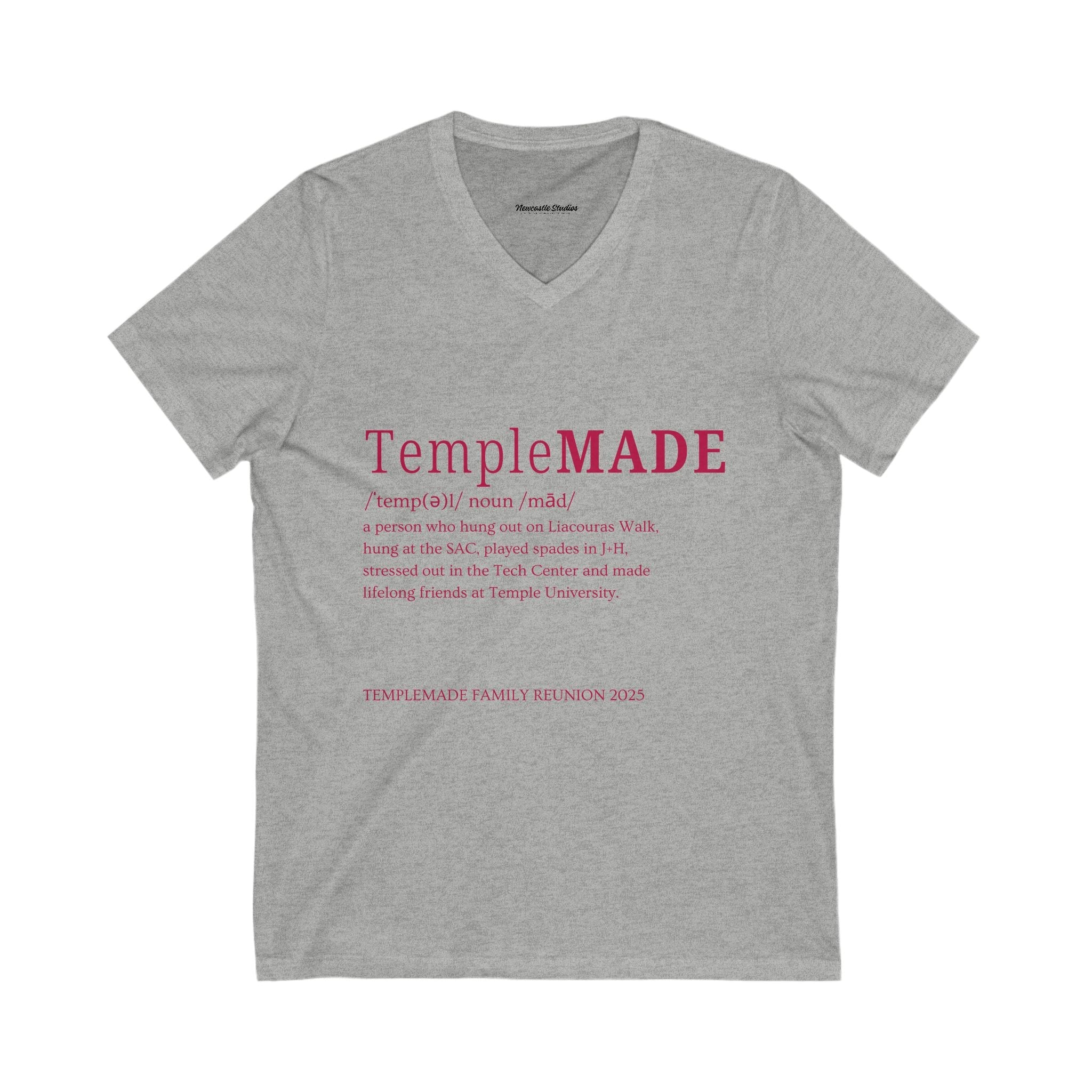 TempleMADE V-Neck T-Shirt (Adult + Unisex)