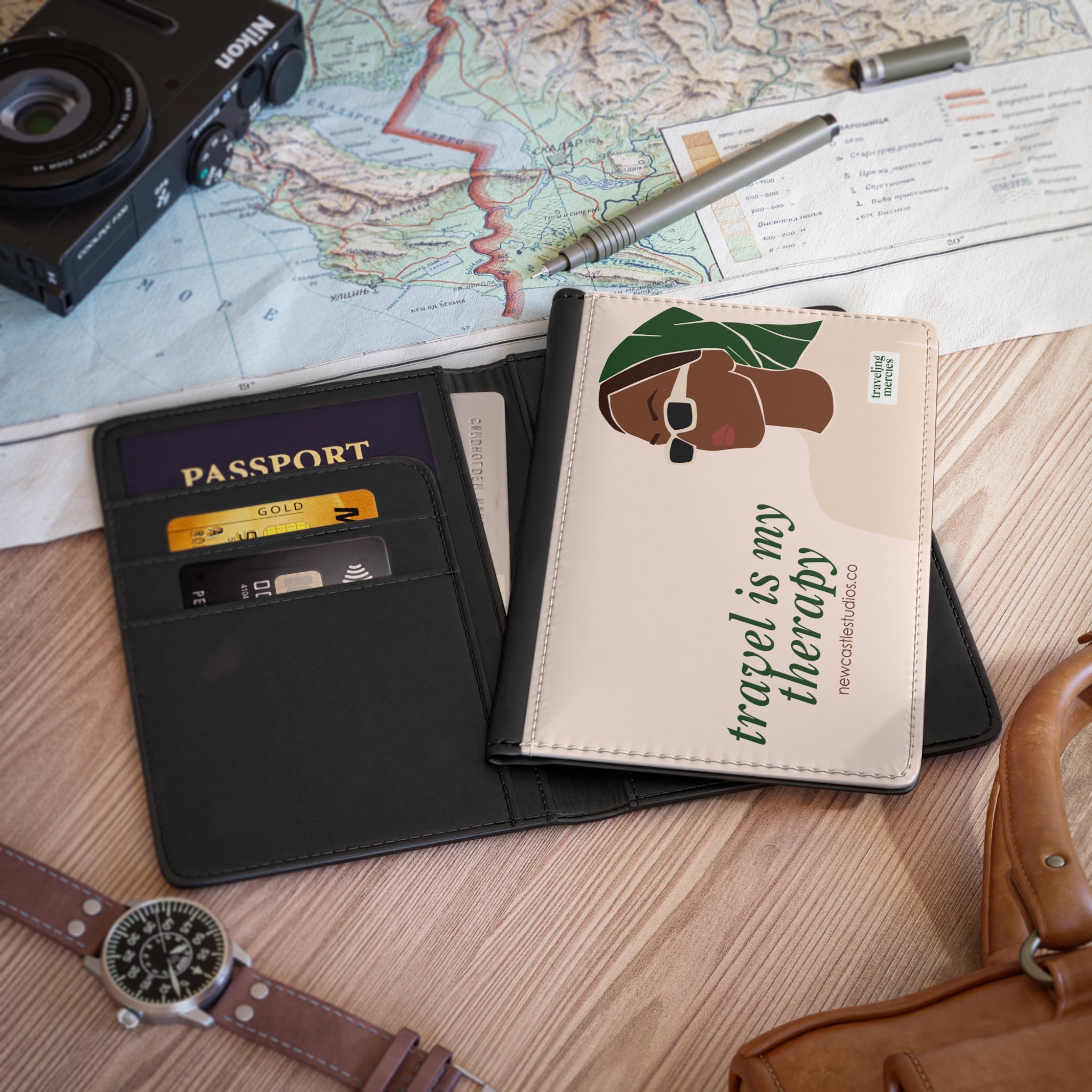 "Travel is my Therapy" Passport Cover/Holder