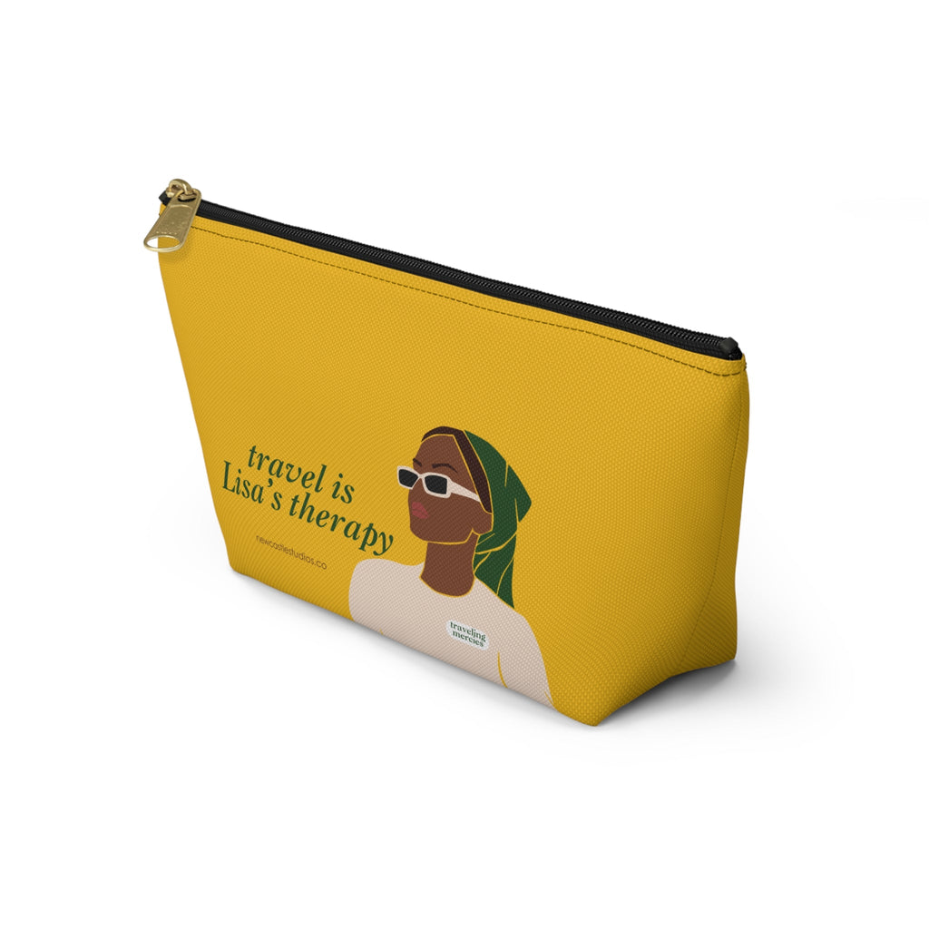 Personalized "Travel is Therapy" Pouch