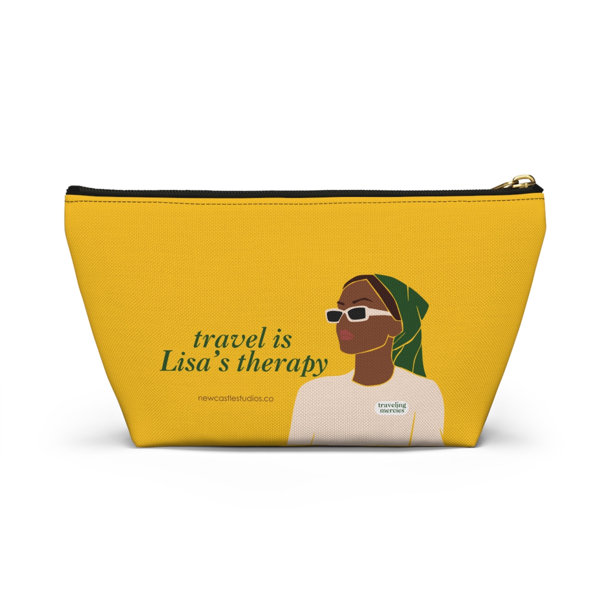 Personalized "Travel is Therapy" Pouch