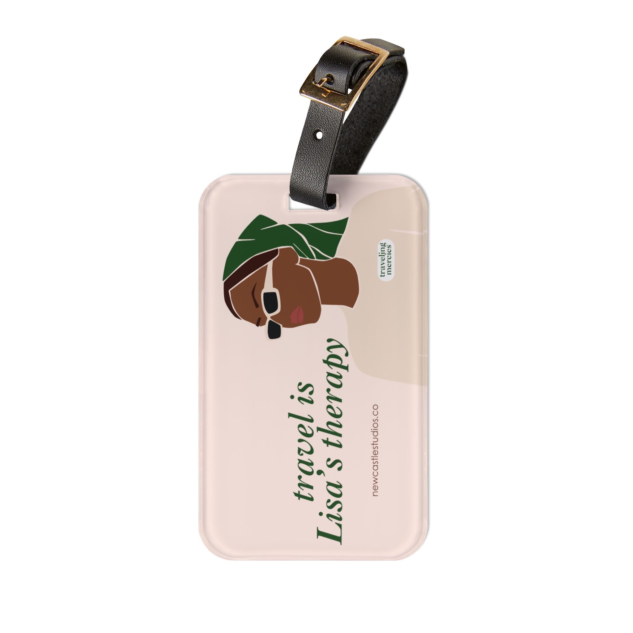 Personalized "Travel is Therapy" Luggage Tag