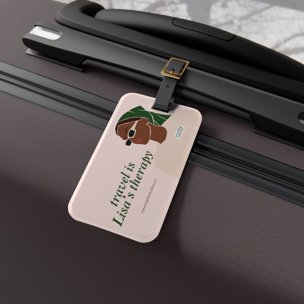 Personalized "Travel is Therapy" Luggage Tag