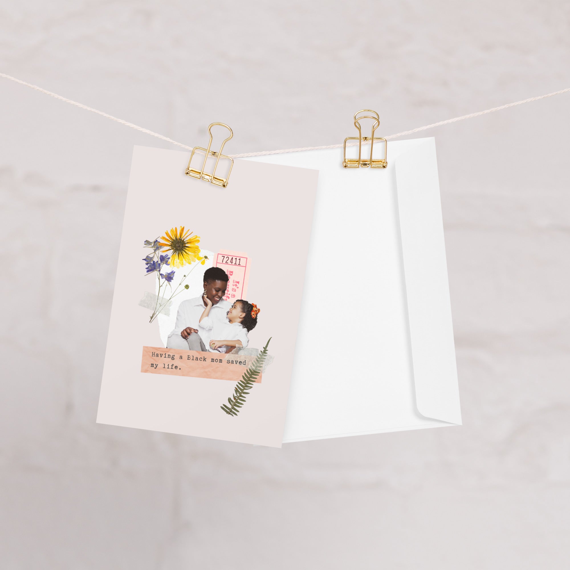"A Black Mom Saved Me" Greeting Card