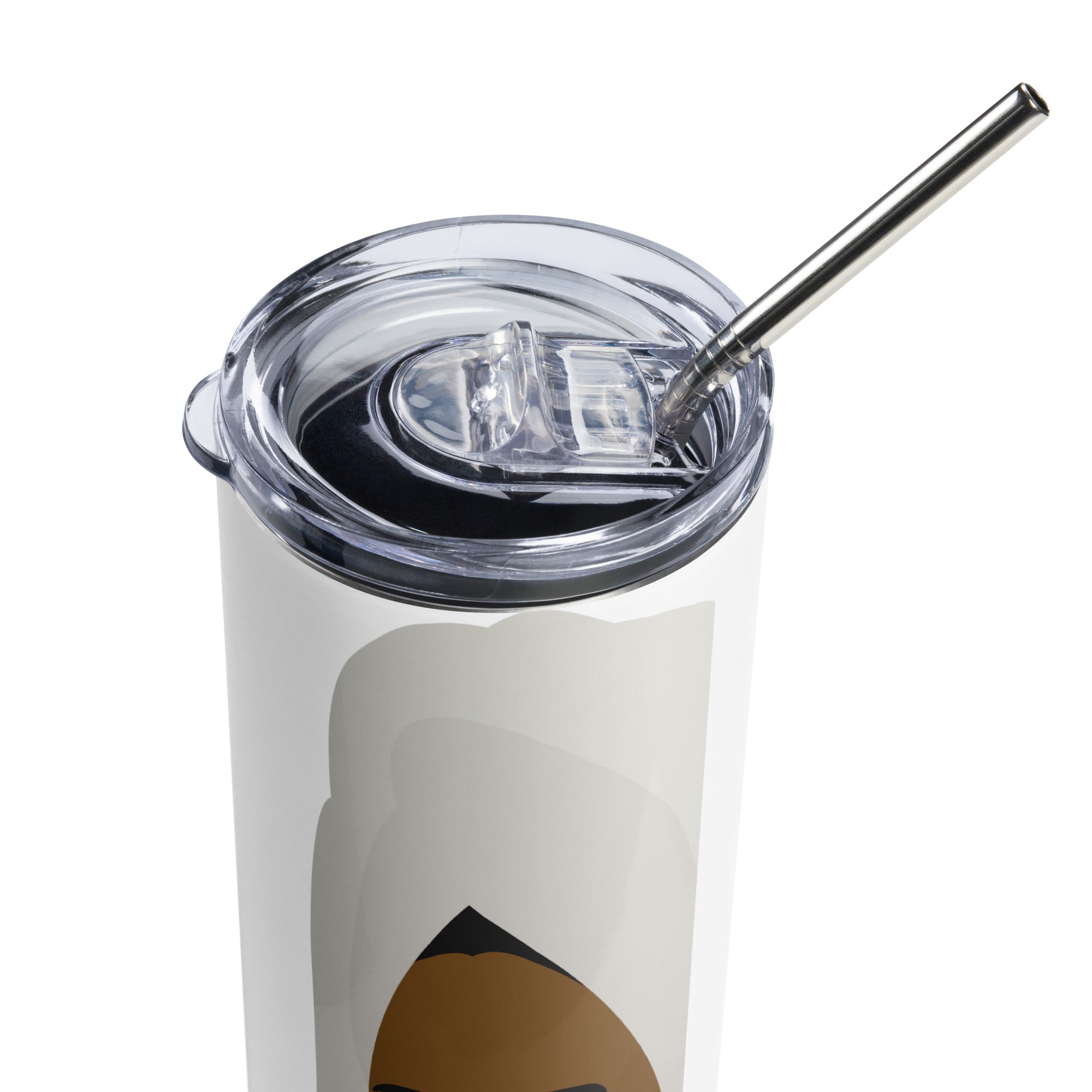 "Sips Tea" Slim Tumbler w/ Straw